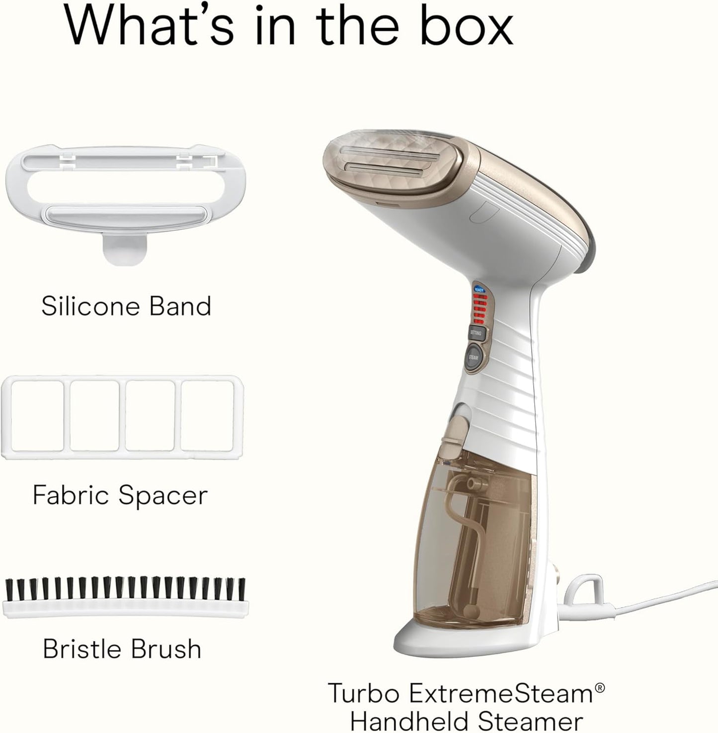 Handheld Garment Steamer Turbo ExtremeSteam 1875W (White/Champagne)