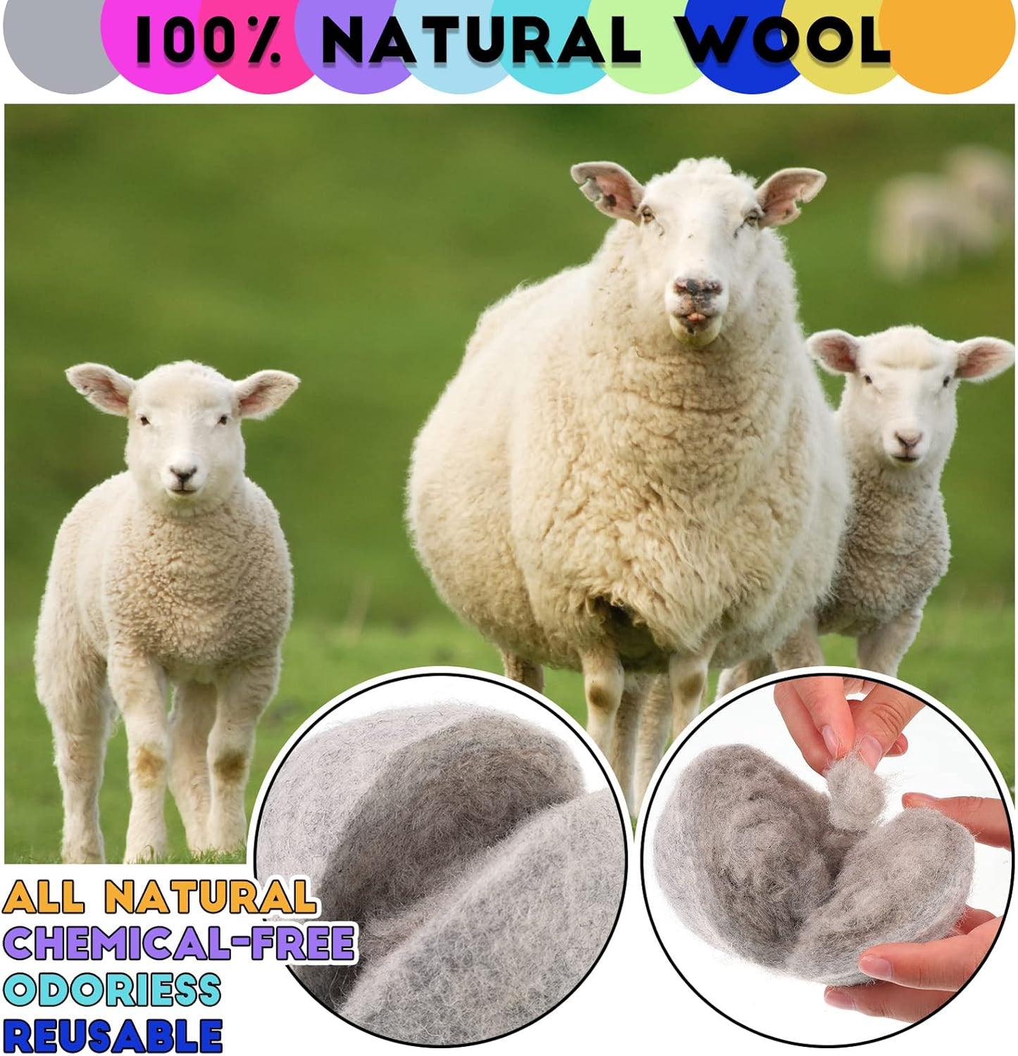 XL Wool Dryer Balls 10 Pack (3 Inch, Reusable)