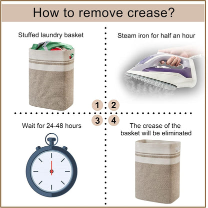 Tall Cotton Laundry Hamper with Handles Yellow Variegated (16x13x22 in)