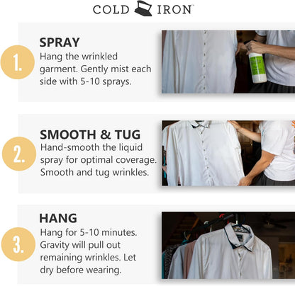 Cold Iron Wrinkle Release Spray Travel Size 3 fl oz (Fragrance Free)