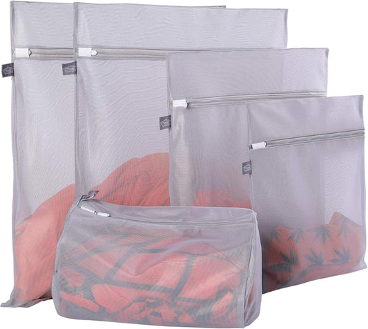 Delicate Mesh Laundry Bags, Zippered Wash & Dry Pouch
