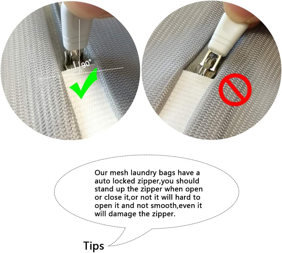 Delicate Mesh Laundry Bags, Zippered Wash & Dry Pouch