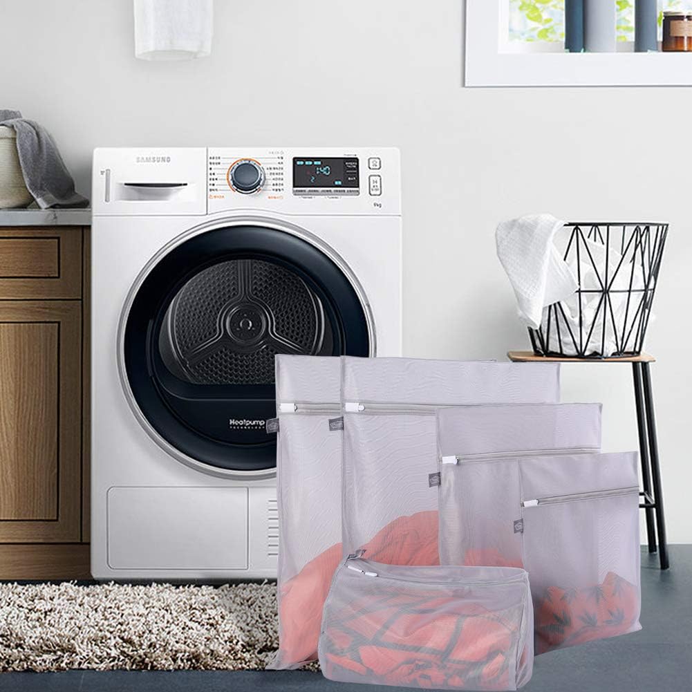 Delicate Mesh Laundry Bags, Zippered Wash & Dry Pouch