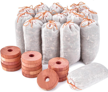 Cedar Blocks & Sachets for Clothes Storage – 30 Pack