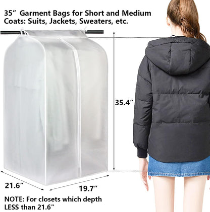 Hanging Garment Bags Zippered Closet Clothes Protectors