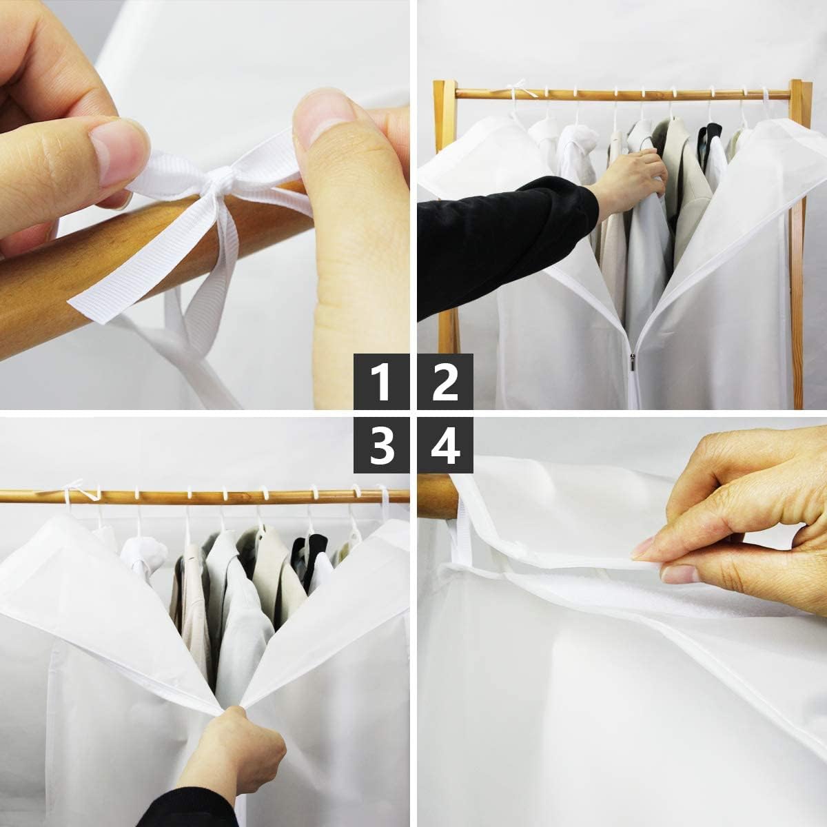 Hanging Garment Bags Zippered Closet Clothes Protectors