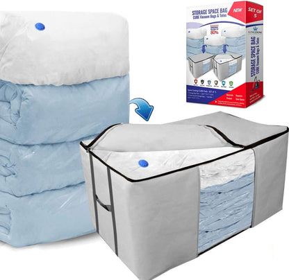 Cube Vacuum Storage Bags with Totes Jumbo Space Saver