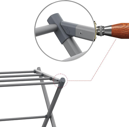 Foldable Clothes Drying Rack Compact Collapsible Design (Grey)